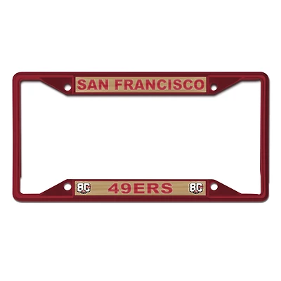 Cadre de plaque d'immatriculation en métal découpé au laser WinCraft San Francisco 49ers, 80e anniversaire