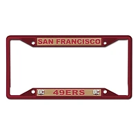Cadre de plaque d'immatriculation en métal découpé au laser WinCraft San Francisco 49ers, 80e anniversaire