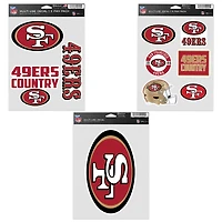 Lot de trois autocollants pour supporters des 49ers de San Francisco de WinCraft