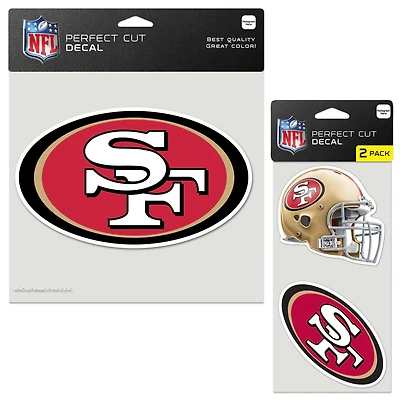 Lot de trois feuilles de décalcomanies WinCraft San Francisco 49ers Perfect Cut