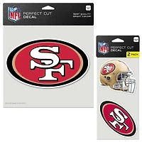 Lot de trois feuilles de décalcomanies WinCraft San Francisco 49ers Perfect Cut