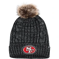 Women's '47 Black San Francisco 49ers Meeko Cuffed Knit Hat with Pom