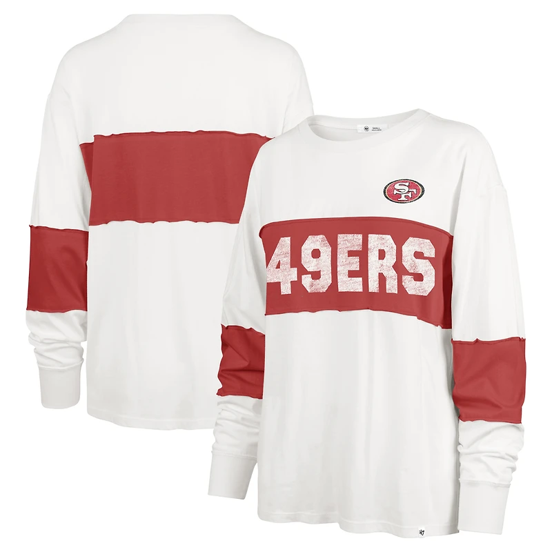 T-shirt à manches longues '47 Cream San Francisco 49ers Clubhouse Pride Taylor pour femmes