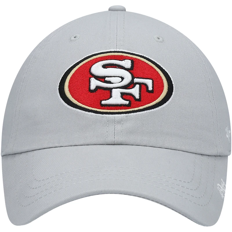 Casquette réglable secondaire San Francisco 49ers Miata Clean Up '47 grise pour femme