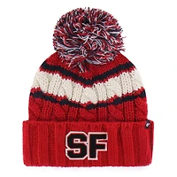 Bonnet en tricot à revers Emma Scarlet 47 des San Francisco 49ers pour femme avec pompon