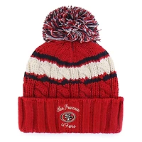 Bonnet en tricot à revers Emma Scarlet 47 des San Francisco 49ers pour femme avec pompon