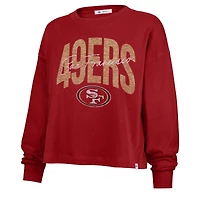 Women's '47 Scarlet San Francisco 49ers Muse Sydney Long Sleeve Cropped T-Shirt