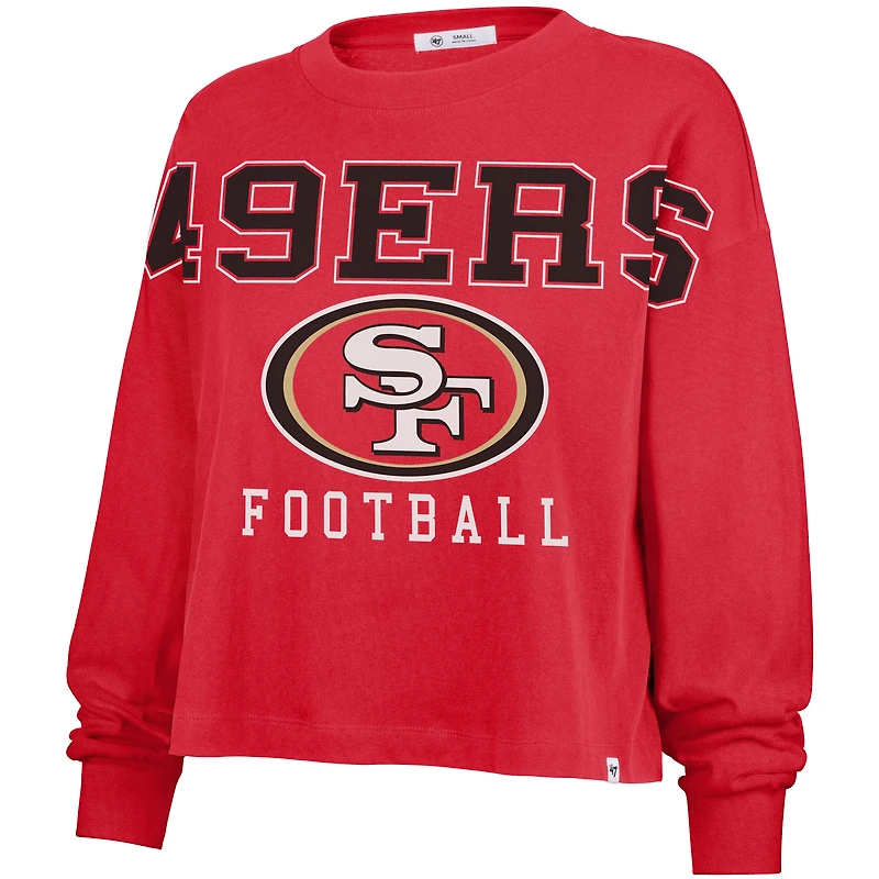 T-shirt oversize à manches longues « 47 Scarlet » des San Francisco 49ers, Outreach City, pour femme