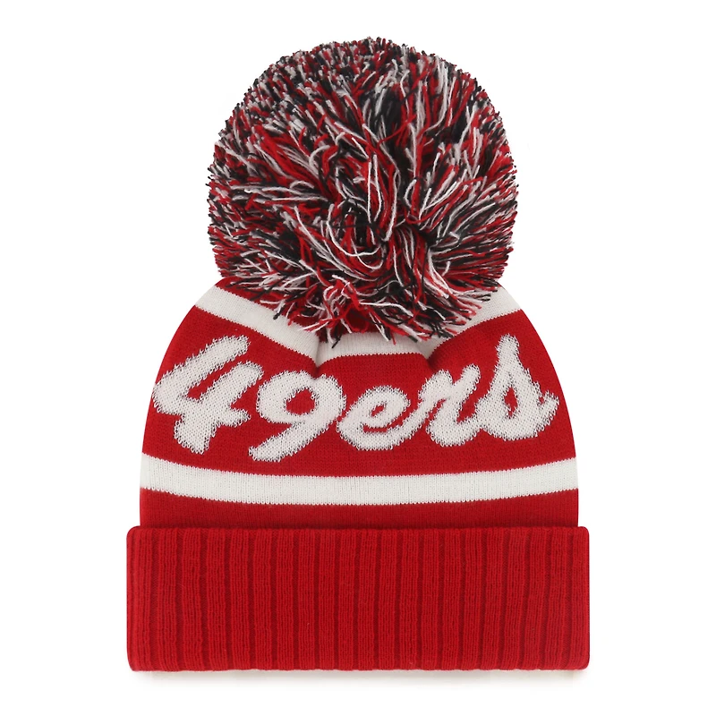 Women's '47 Scarlet San Francisco 49ers Spirited Cuffed Knit Hat with Pom