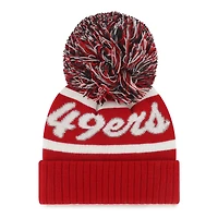 Women's '47  Scarlet San Francisco 49ers Spirited Cuffed Knit Hat with Pom