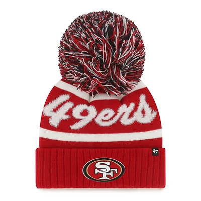 Women's '47  Scarlet San Francisco 49ers Spirited Cuffed Knit Hat with Pom