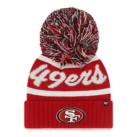 Women's '47  Scarlet San Francisco 49ers Spirited Cuffed Knit Hat with Pom