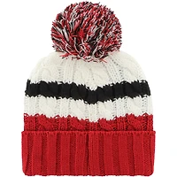 Bonnet en tricot à revers Ashfield '47 blanc San Francisco 49ers pour femmes avec pompon