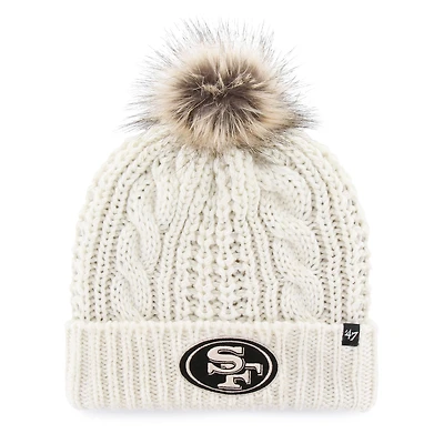 Bonnet tricoté à revers Meeko blanc 47 des San Francisco 49ers pour femme avec pompon