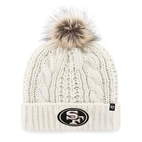 Bonnet tricoté à revers Meeko blanc 47 des San Francisco 49ers pour femme avec pompon