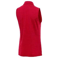 Women's Antigua  Heather Scarlet San Francisco 49ers Layout Sleeveless V-Neck Polo