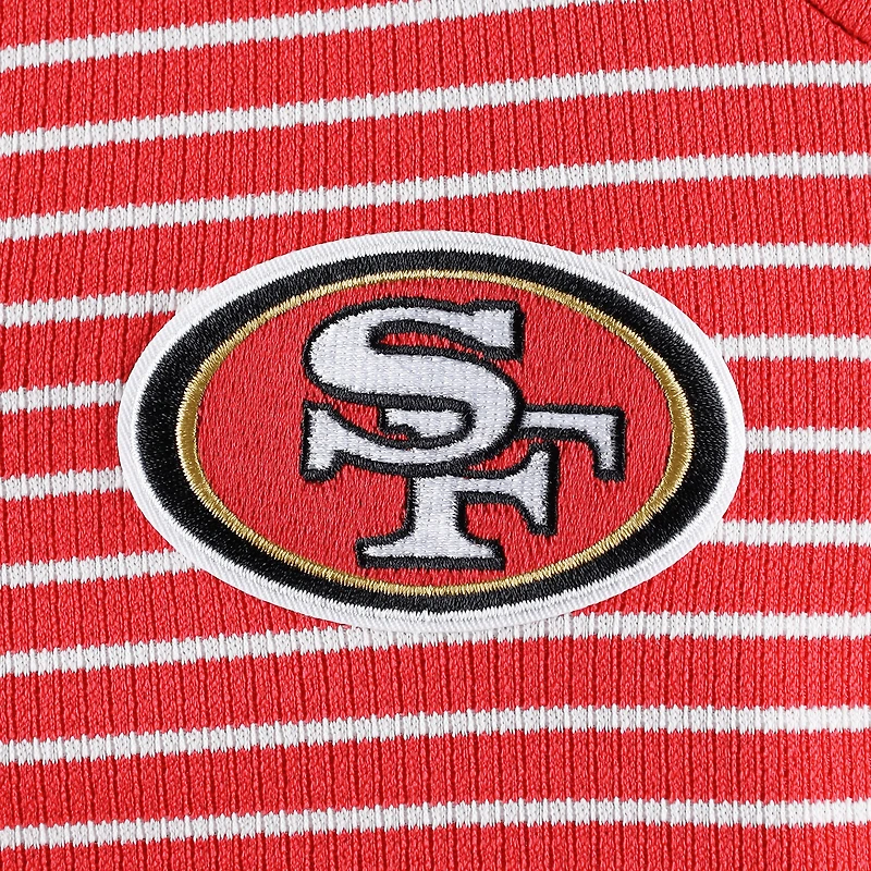 T-shirt Henley à manches longues gaufré Antigua Scarlet pour femme des San Francisco 49ers Maverick