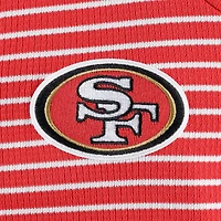 Women's Antigua Scarlet San Francisco 49ers Maverick Waffle Henley Long Sleeve T-Shirt