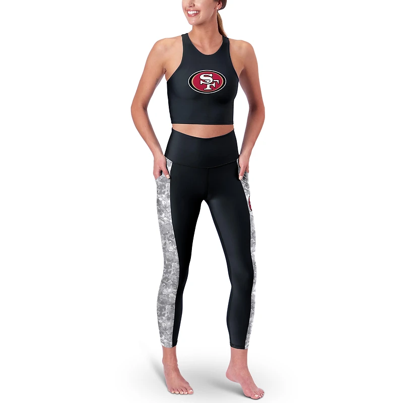 Leggings Certo noirs pour femmes, taille haute, logo San Francisco 49ers, deux poches