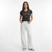 Women's Champion Black San Francisco 49ers Triumph Tri-Blend V-Neck T-Shirt