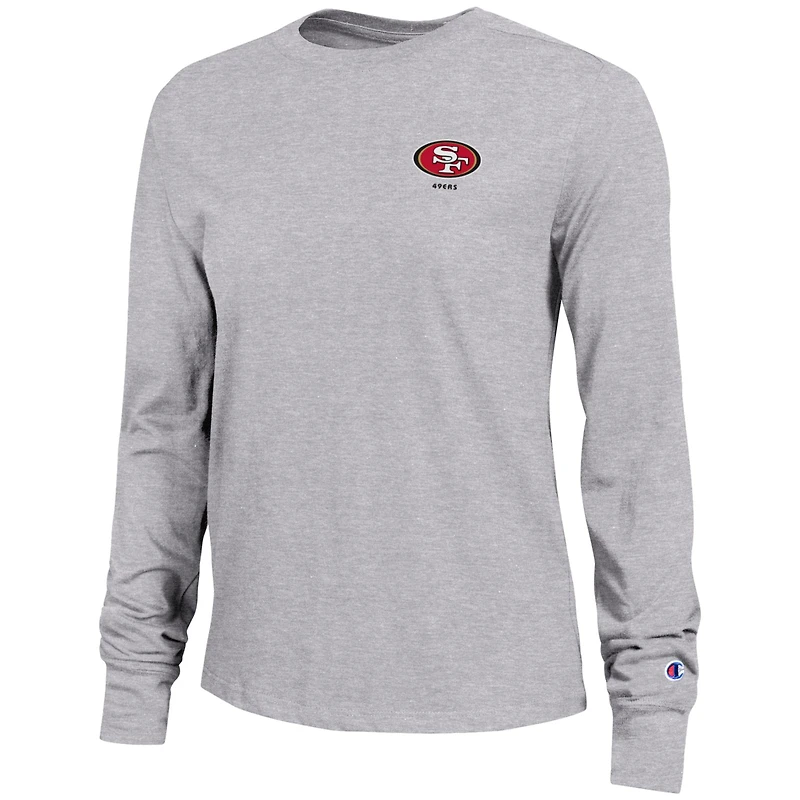 T-shirt à manches longues Core gris chiné pour femme, championne des 49ers de San Francisco