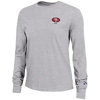 T-shirt à manches longues Core gris chiné pour femme, championne des 49ers de San Francisco