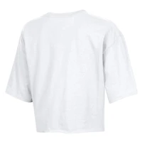 Women's Champion  White San Francisco 49ers Boyfriend Cropped T-Shirt