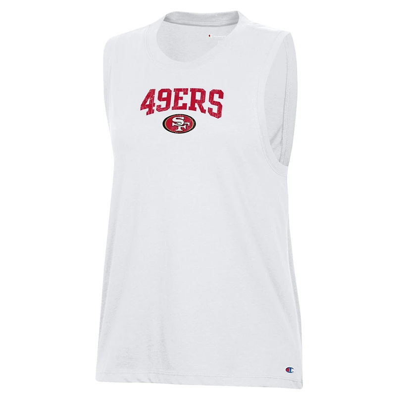Women's Champion  White San Francisco 49ers Muscle Tank Top