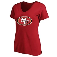 T-shirt à col rond avec nom et numéro Fair Catch pour femme Christian McCaffrey Scarlet San Francisco 49ers grande taille