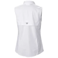 Chemise boutonnée sans manches Columbia blanche San Francisco 49ers PFG Tamiami Omni-Shade pour femme