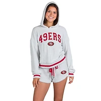Women's Concepts Sport  Gray San Francisco 49ers Whitley Long Sleeve Hoodie Top & Shorts Set