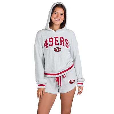 Women's Concepts Sport  Gray San Francisco 49ers Whitley Long Sleeve Hoodie Top & Shorts Set