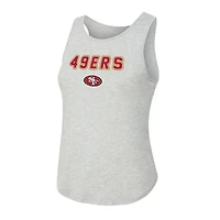 Ensemble de nuit pour femme Concepts Sport gris chiné/écarlate San Francisco 49ers Regulate Plaid avec débardeur et pantalon