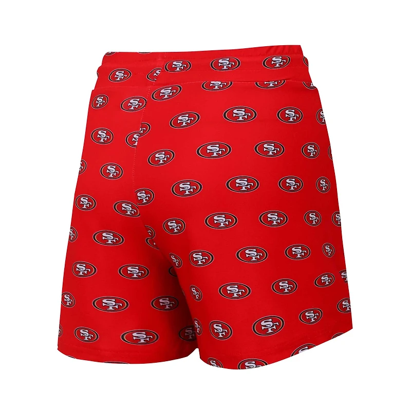 Women's Concepts Sport San Francisco 49ers Gauge Allover Print Cropped Tank Top & Shorts Sleep Set