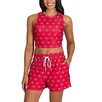 Women's Concepts Sport San Francisco 49ers Gauge Allover Print Cropped Tank Top & Shorts Sleep Set
