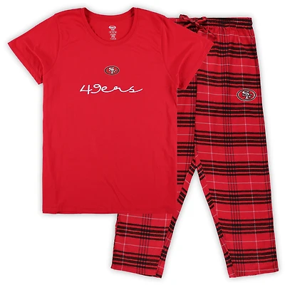 Women's Concepts Sport San Francisco 49ers Plus Script T-Shirt & Pants Sleep Set