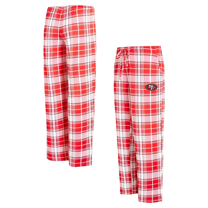 Pantalon en tricot à carreaux Ashford pour femme Concepts Sport Scarlet/Black des 49ers de San Francisco