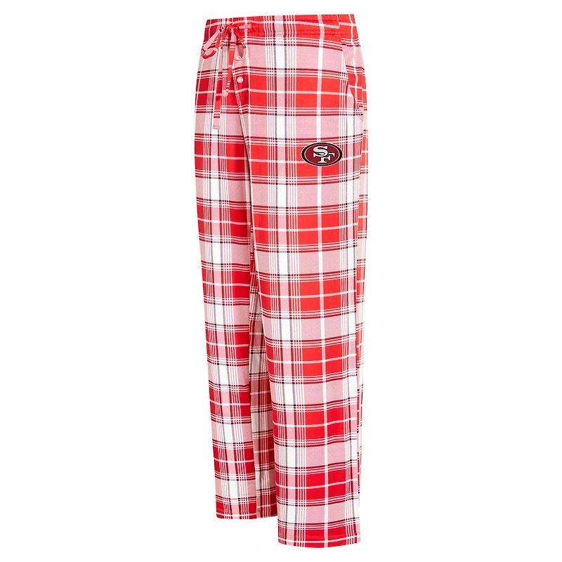 Pantalon en tricot à carreaux Ashford pour femme Concepts Sport Scarlet/Black des 49ers de San Francisco