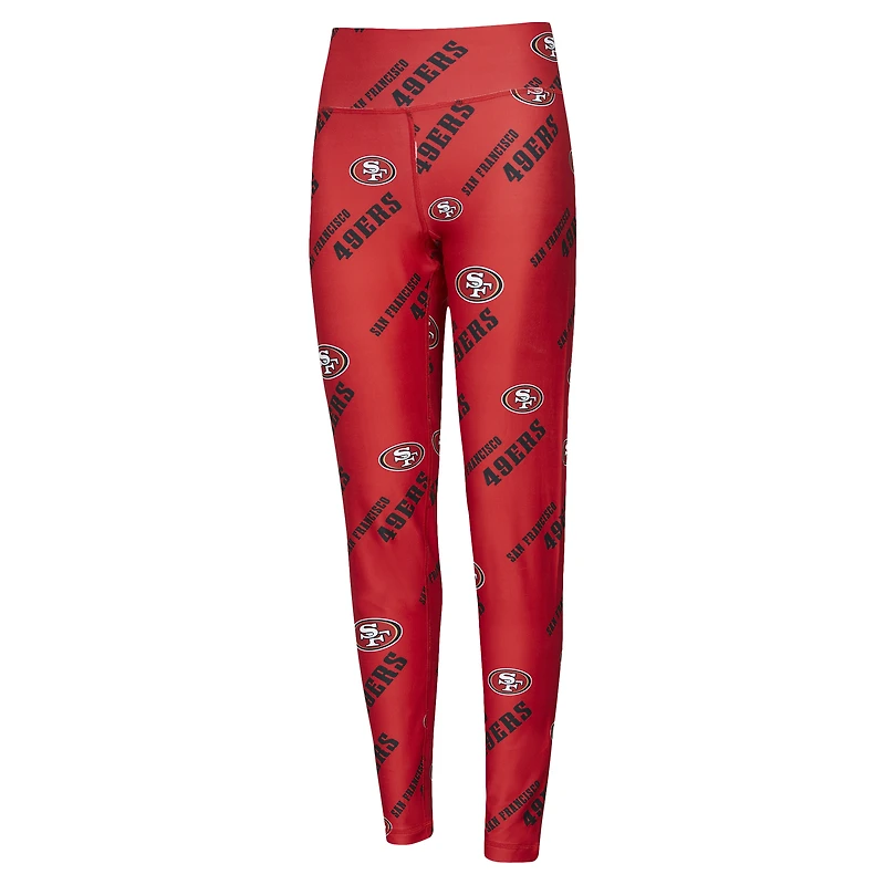 Women's Concepts Sport Scarlet San Francisco 49ers Breakthrough Allover Print Knit Sleep Leggings