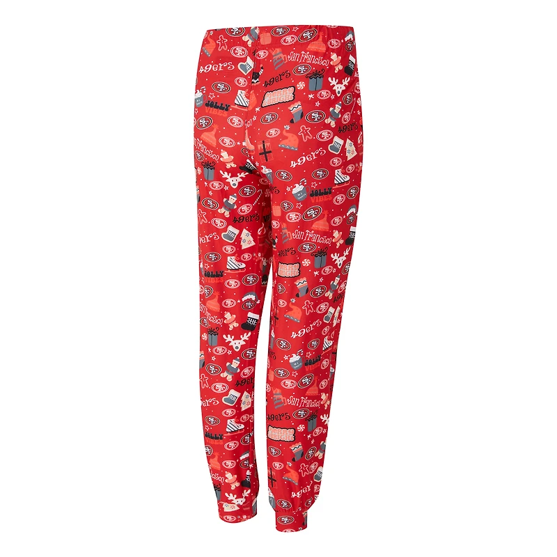 Women's Concepts Sport Scarlet San Francisco 49ers Chesnut Long Sleeve T-Shirt and Pant Sleep Set