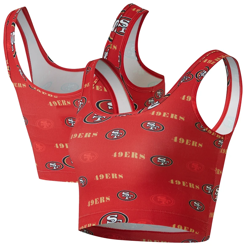 Women's Concepts Sport Scarlet San Francisco 49ers Mosaic Allover Print Bralette