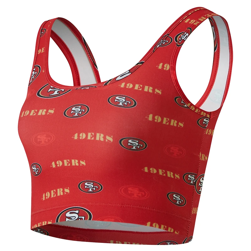 Women's Concepts Sport Scarlet San Francisco 49ers Mosaic Allover Print Bralette