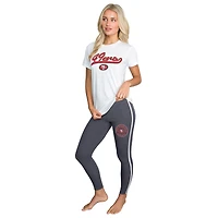 Women's Concepts Sport White/Charcoal San Francisco 49ers Sonata Top & Leggings Sleep Set