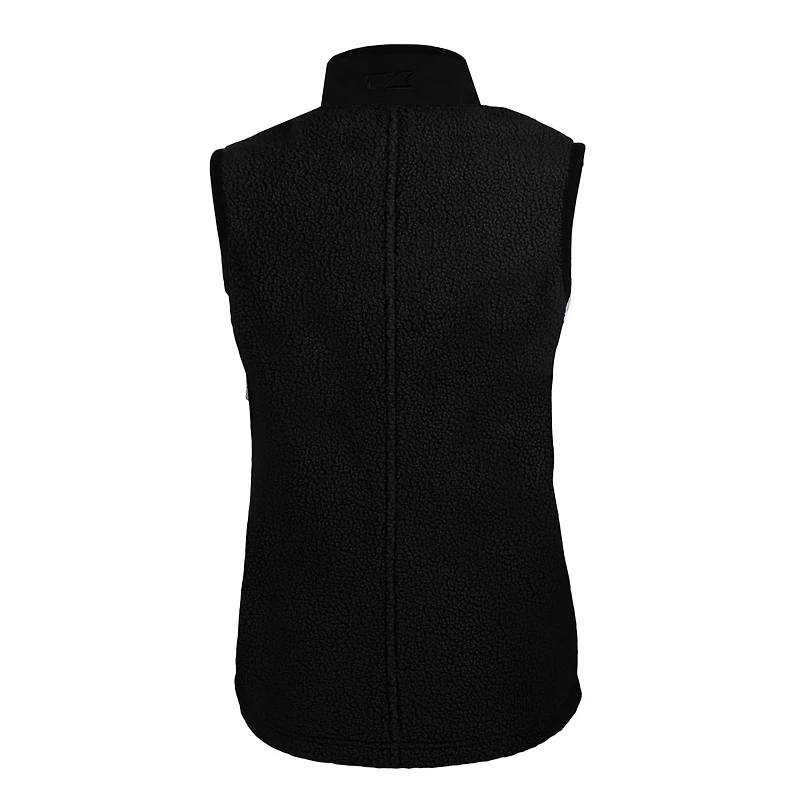 Women's Cutter & Buck Black San Francisco 49ers Throwback Cascade Eco Sherpa Fleece Vest
