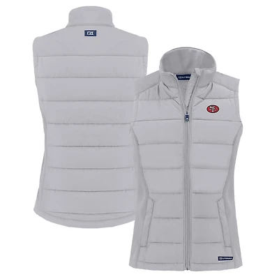 Gilet hybride écologique à fermeture éclair intégrale et coquille souple recyclée pour femme Cutter & Buck Gray des 49ers de San Francisco