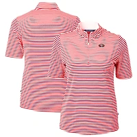 Women's Cutter & Buck  Scarlet San Francisco 49ers DryTec Virtue Eco Pique Stripe Recycled Polo
