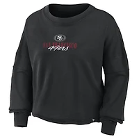 Women's Fanatics Black San Francisco 49ers Oversized Chop Block Boxy Long Sleeve Top