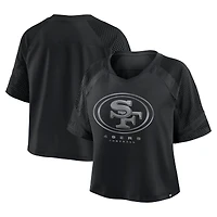 Women's Fanatics Black San Francisco 49ers Oversized Raglan V-Neck Blackout Fashion Jersey