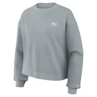 Sweat-shirt oversize à pochette en mélange de trois matières, bleu San Francisco 49ers, pour femme, la marque Fanatics.