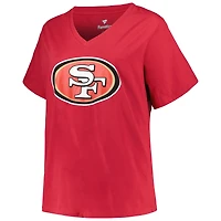 Women's Fanatics Brock Purdy Scarlet San Francisco 49ers Plus Name & Number V-Neck T-Shirt